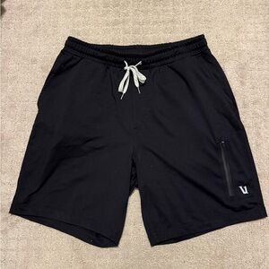 Vuori Black Athletic Men's Shorts with Zipper Pocket